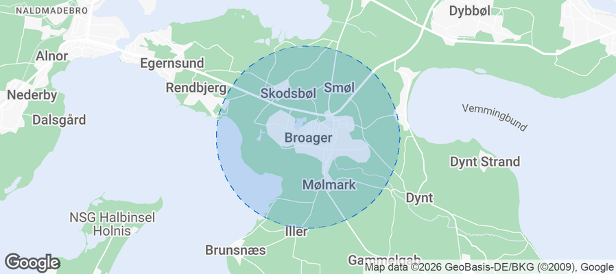 Broager Airbnb map